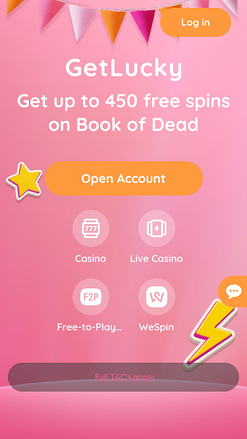 Get Lucky Casino Mobile Homepage