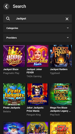 Jackpot mobile del casinò GG.bet