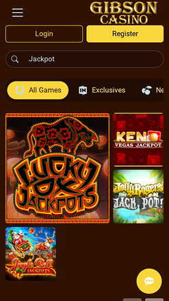 Jackpot mobile du casino Gibson