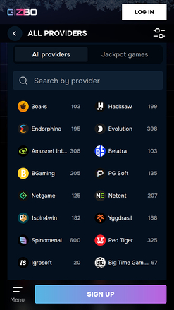 Gizbo Casino Mobile Game Developers