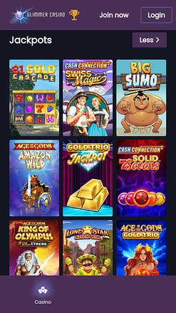Jackpot mobile du casino Glimmer