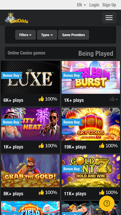 Jackpot mobile God Odds