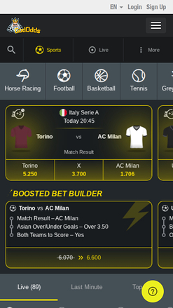 God Odds Mobile Sport