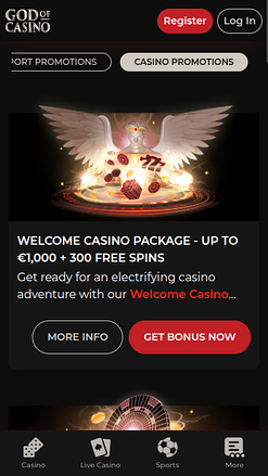 Promotions screenshot of God of Casino for Mobile