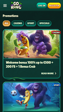 Мобильные акции казино GoKong