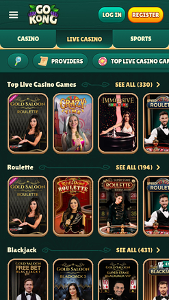 Screenshot des Live-Dealers im GoKong Casino für Mobilgeräte