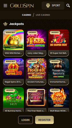 GoldSpin Casino Mobile Jackpot