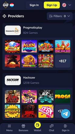 Goldbet.io Casino Mobile Game Developers