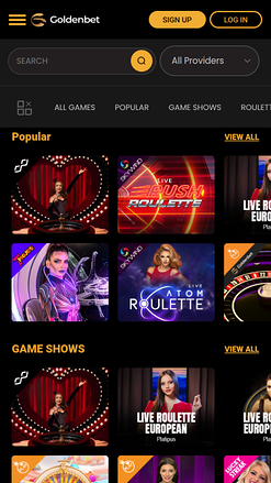 Casino mobile GoldenBet avec croupier en direct