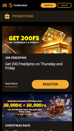 Promotions mobiles du casino GoldenBet