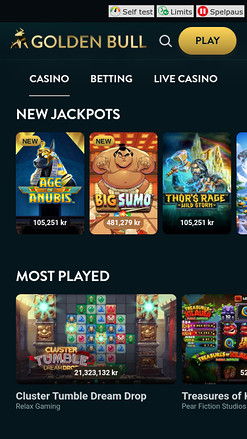 Jackpot mobile du casino Golden Bull