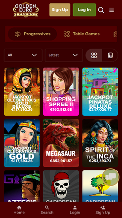 Jackpot mobile du Golden Euro Casino