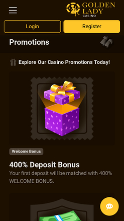 Promotions mobiles du casino Golden Lady