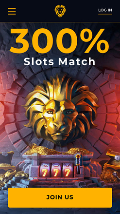 Page d'accueil mobile du casino Golden Lion