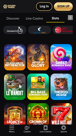 Golden Panda Casino Mobile Games