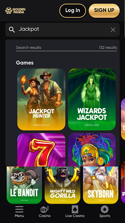 Golden Panda Casino Mobile Jackpot