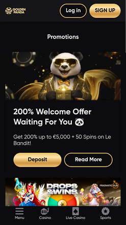 Golden Panda Casino Mobile Promotions