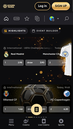 Golden Panda Casino Mobile Sports