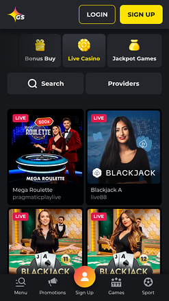 Casino mobile Golden Star avec croupier en direct