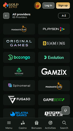 Développeur de jeux de casino Goldzino Mobile