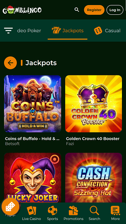 Jackpot mobile del casinò Gomblingo