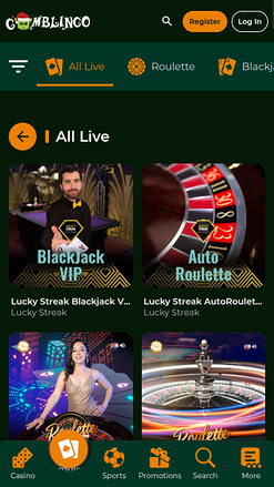 Gomblingo Casino Mobile Live Dealer