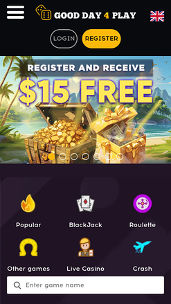 Página de inicio móvil del casino Good Day 4 Play