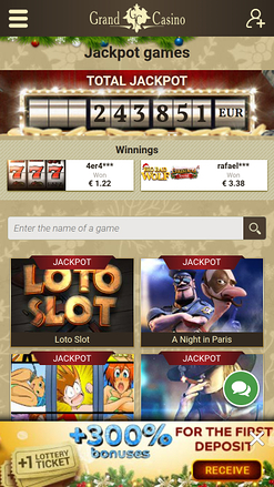 Jackpot mobile du Grand Casino