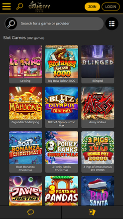 Grand Ivy Casino Mobile Games