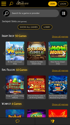 Grand Ivy Casino Mobile Jackpot
