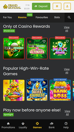 Salles mobiles de Grand Mondial Casino