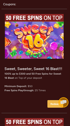 Promotions mobiles du casino Grande Vegas