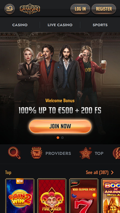 Gransino Casino Mobile Homepage