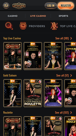 Gransino Casino Mobile Live Dealer