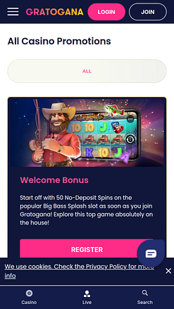 Promociones móviles del Casino Gratogana