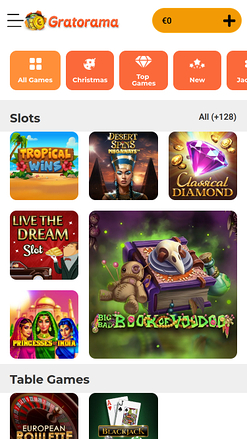 Мобильные игры казино Gratorama