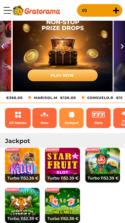 Мобильный джекпот Gratorama