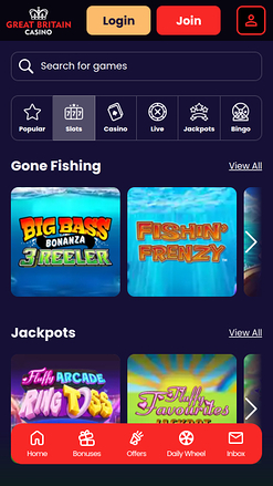 Great Britain Casino Mobile Games