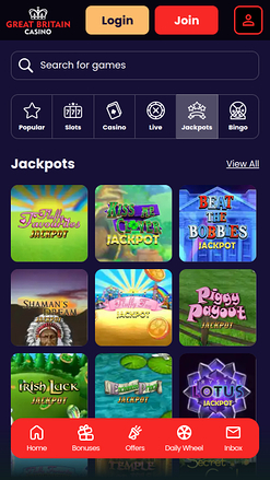 Great Britain Casino Mobile Jackpot