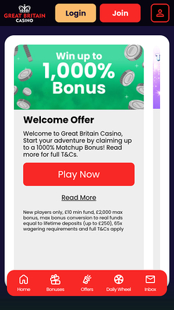 Great Britain Casino Mobile Promotions