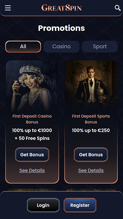 Мобильные акции Greatspin Casino