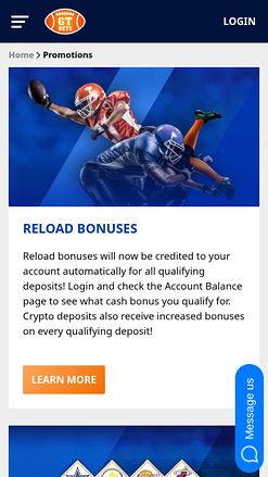 GTbets Casino Mobile-Aktionen