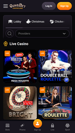 Gunsbet Casino Mobile Croupier dal vivo