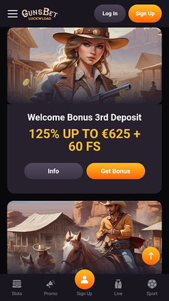 Promozioni mobile del casinò Gunsbet