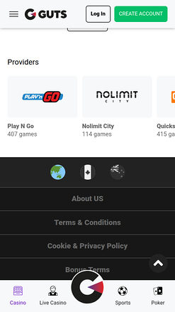 Développeurs du jeu mobile Guts Casino