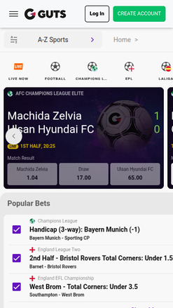 Guts Casino Mobile Sports