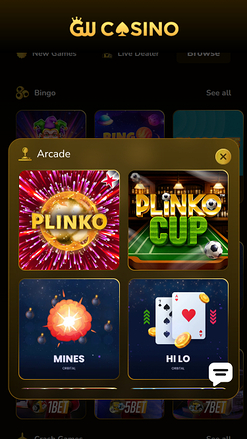 Arcade mobile du casino GW