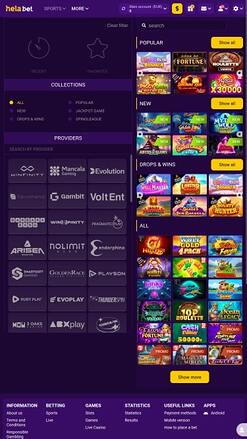 Giochi di Helabet Casino Mobile