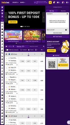 Pagina iniziale di Helabet Casino Mobile