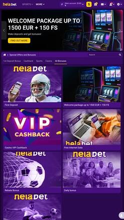 Promozioni di Helabet Casino Mobile
